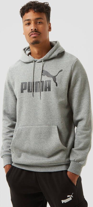 Puma essentials big logo fleece trui grijs heren