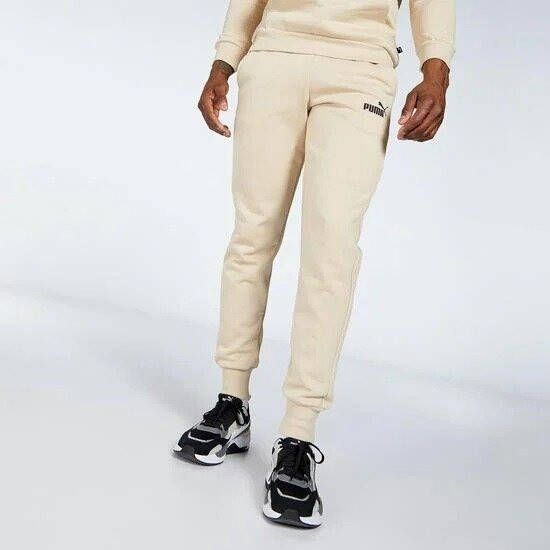 Puma essentials logo joggingbroek beige heren