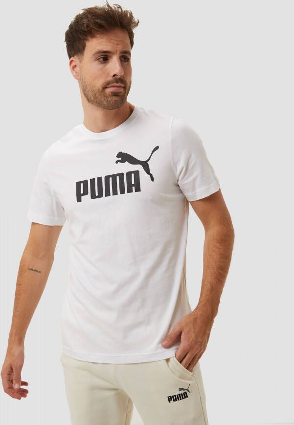 Puma essentials logo shirt wit heren