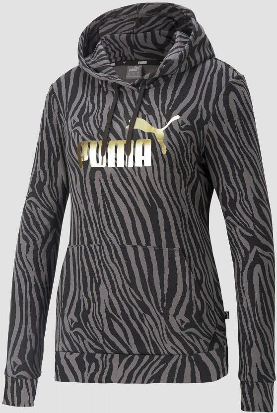 Puma essentials+ tiger all over print trui zwart grijs dames - Foto 2