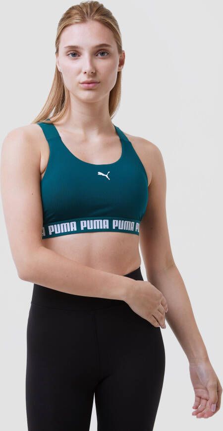 Puma feel it medium-impact sportbh groen dames
