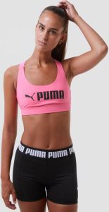 Puma fit medium-impact sportbh roze zwart dames