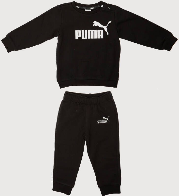 Puma minicats essentials crew joggingpak zwart baby
