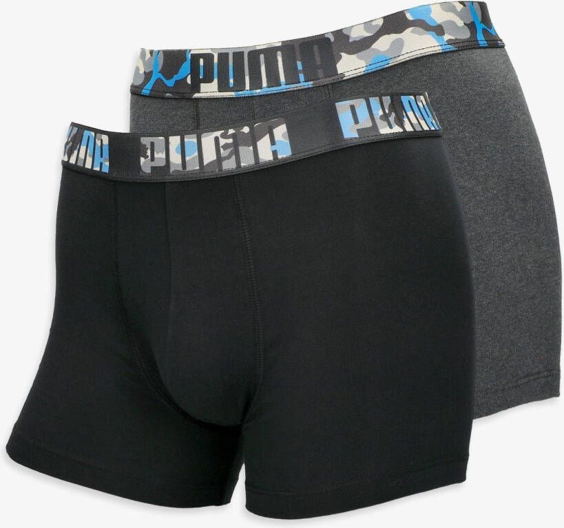 Puma print boxers 2-pack zwart grijs heren
