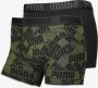 Puma print boxers 2-pack zwart groen heren - Thumbnail 1