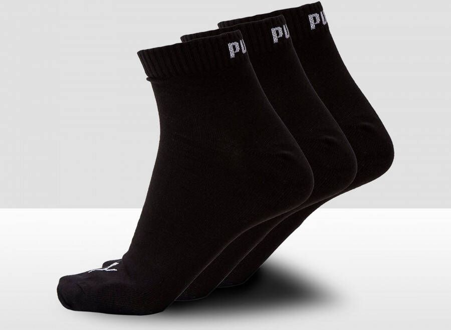 Puma quarter sokken 3 pack zwart
