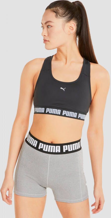 Puma strong medium impact sportbh zwart dames