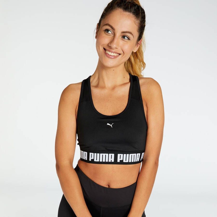 Puma strong medium-impact sportbh zwart dames