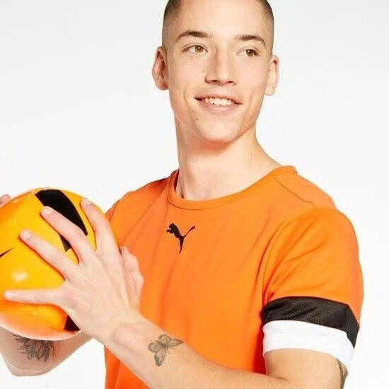 Puma Team Rise Oranje T-shirt met Rits Jongens