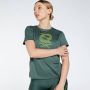 Reebok sw graphic hardloopshirt groen dames - Thumbnail 1