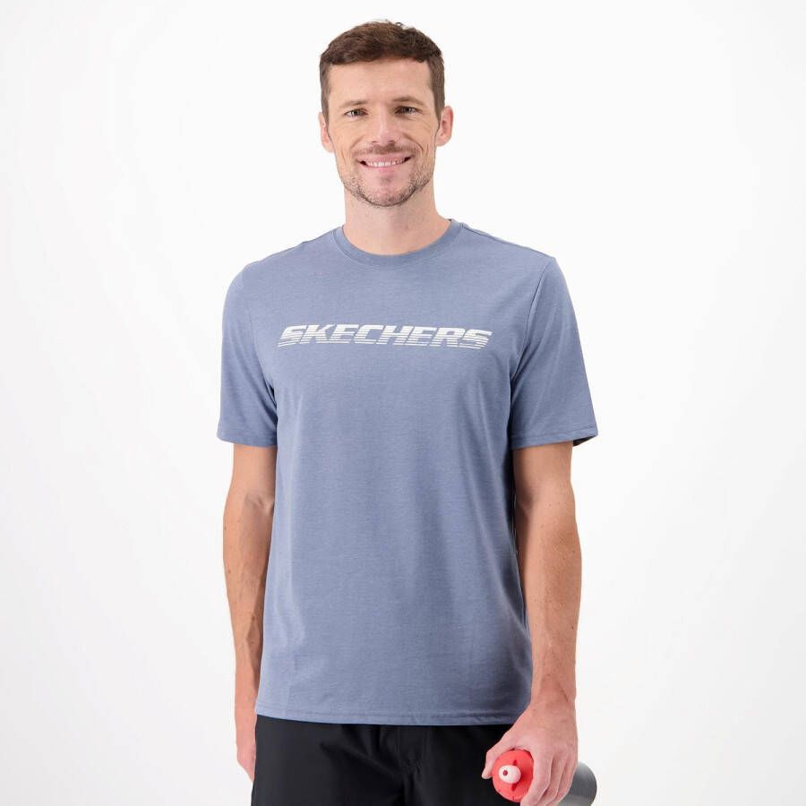 Skechers motion hardloopshirt blauw heren