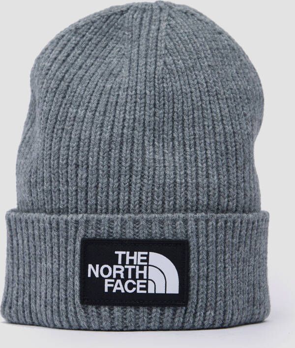 The North Face box logo cuff skimuts grijs kinderen