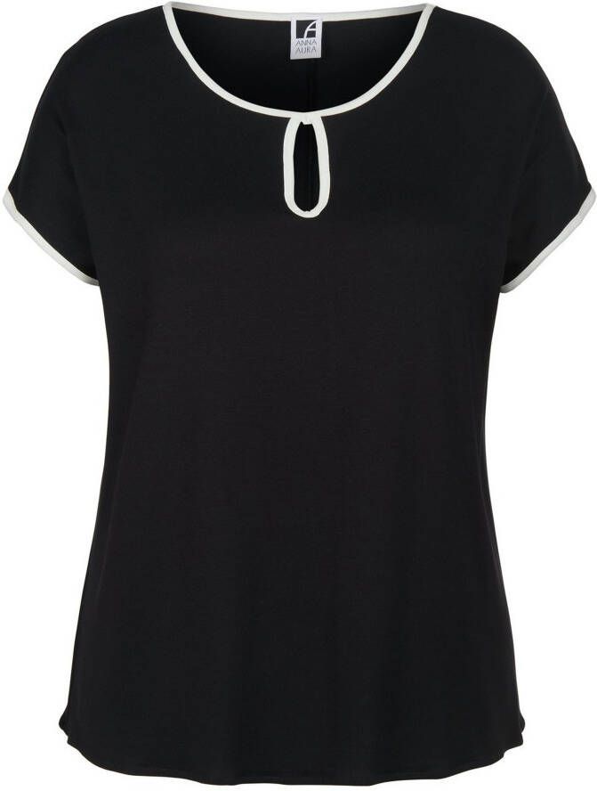 Anna Aura Shirt in recht model ronde hals Van zwart