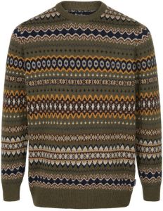 Barbour Trui ronde hals 100% wol Van groen