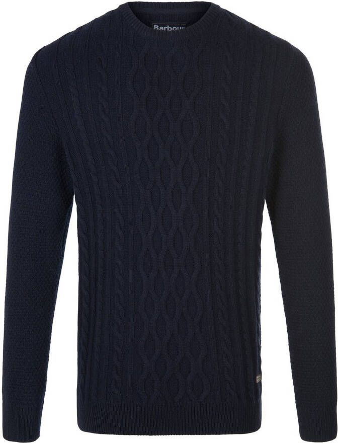 Barbour Trui ronde hals en kabelmotief Van blauw