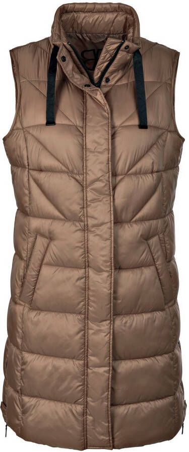 Basler Lange bodywarmer opstaande kraag Van beige