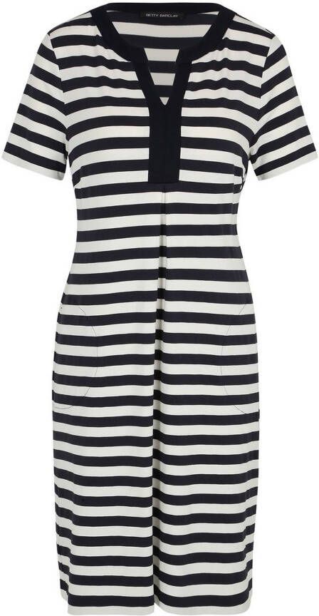Betty Barclay Knielange jurk van viscose met streepmotief