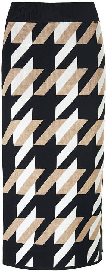 Boss Midirok van viscose met all-over motief model 'Furelia'