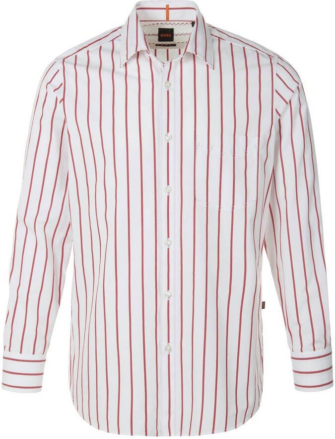 Boss Orange Vrijetijdsoverhemd van katoen met streepmotief model 'Remiton'