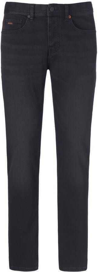 Hugo Boss Casual Tapered-Fit Jeans met authentieke versleten look Black Heren