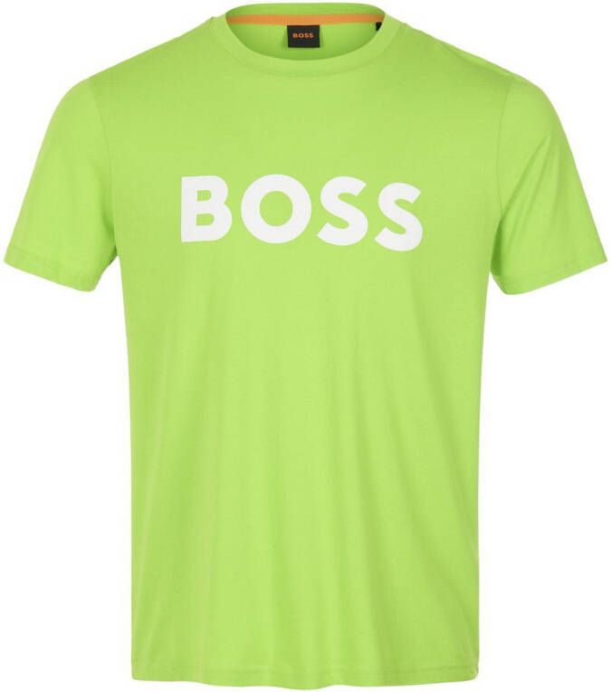 BOSS Jerseyshirt Thinking 1 Van groen
