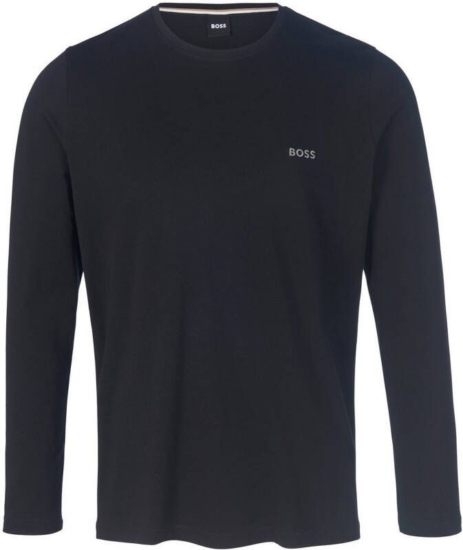 Boss Shirt met lange mouwen en labelstitching model 'Mix&Match'