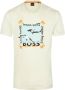 BOSS regular fit T-shirt TeeShark met printopdruk light beige - Thumbnail 3