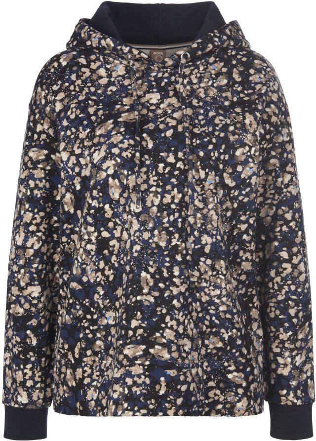 Boss Orange Hoodie van katoen met all-over motief model 'Eclo'