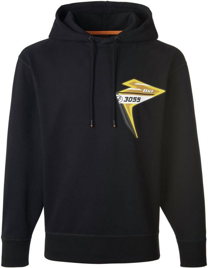Boss Comfort fit hoodie met trekkoord capuchon Black Heren
