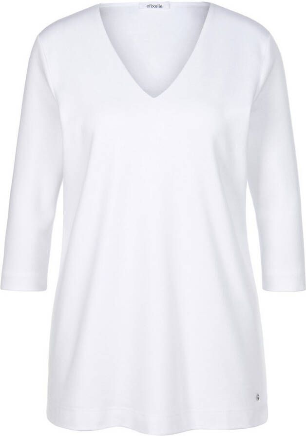 Efixelle Shirt 100% katoen V-hals Van wit