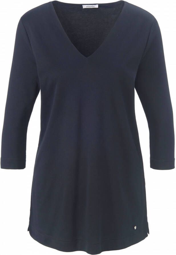 Efixelle Shirt 100% katoen V-hals Van zwart
