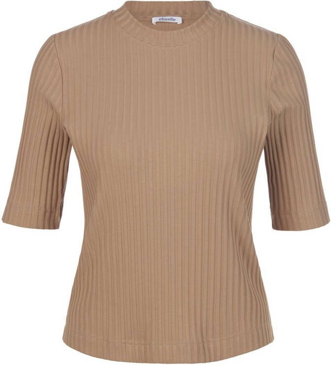 Efixelle Shirt ronde hals en korte mouwen Van bruin