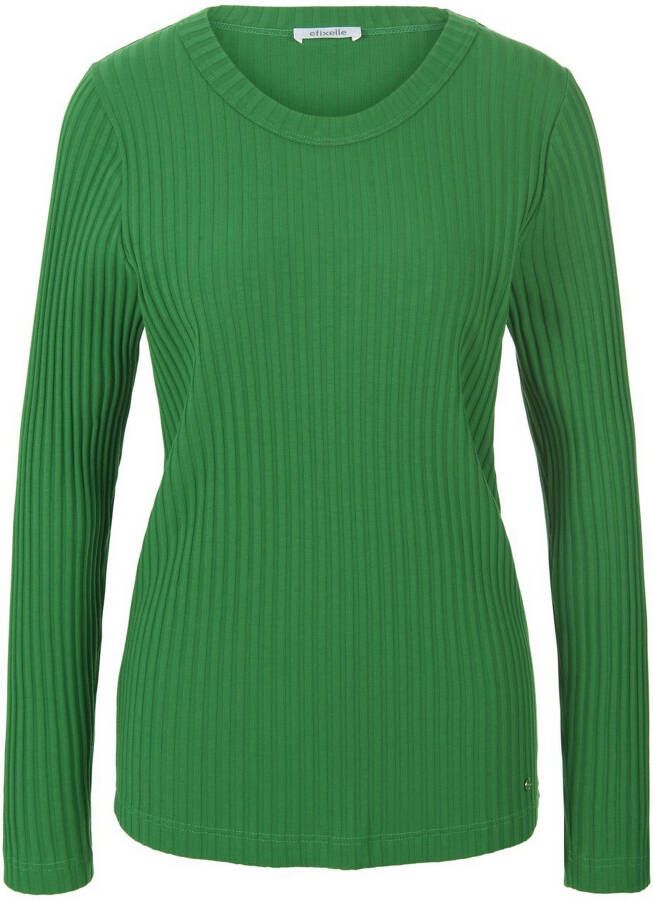Efixelle Shirt ronde hals ribjersey Van groen