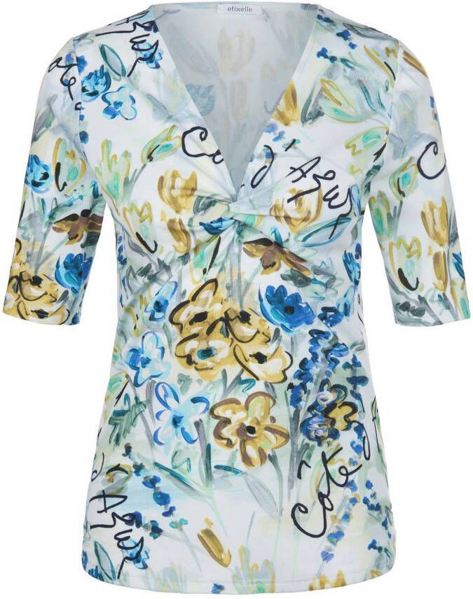 Efixelle Shirt V-hals en bloemenprint Van wit