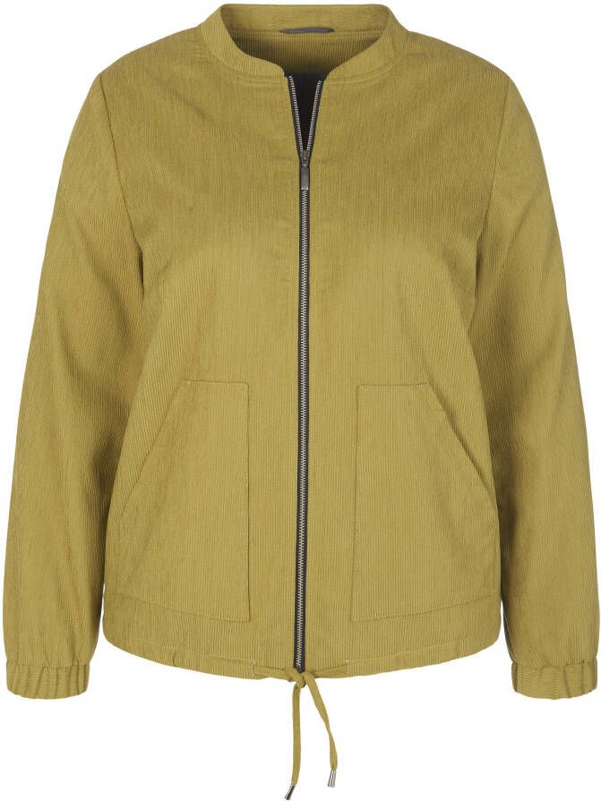 Emilia Lay Cord-blouson collegekraag Van groen