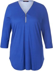 Emilia Lay Lang shirt 3 4-mouwen Van blauw