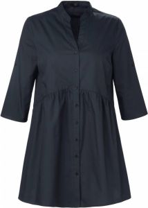 Emilia Lay Lange blouse 100% katoen 3 4-mouwen Van zwart