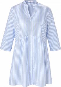 Emilia Lay Lange blouse 100% katoen Van blauw