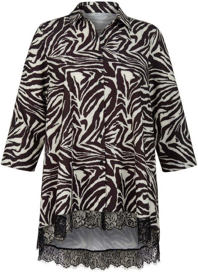 Emilia Lay Lange blouse 3 4-mouwen Van zwart