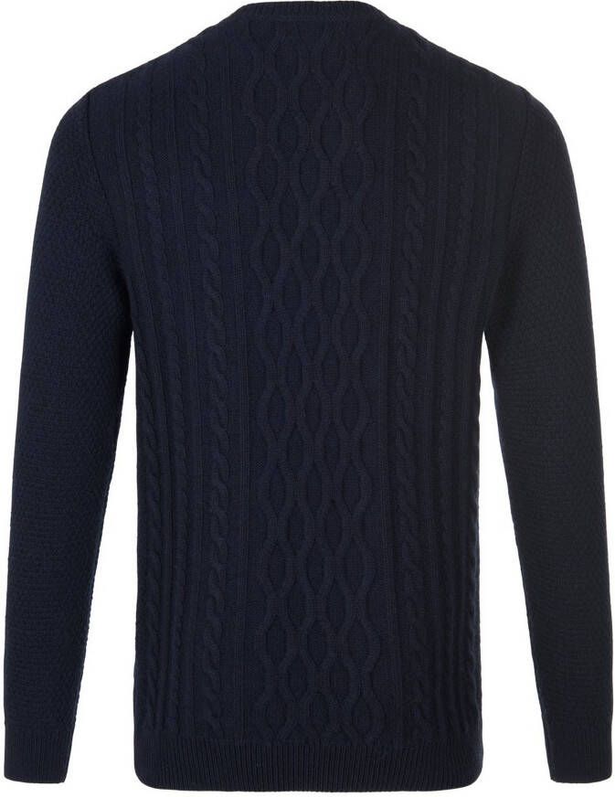 Barbour Trui ronde hals en kabelmotief Van blauw