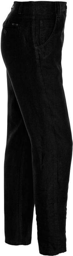 Brax Modern Fit-broek model Melo 100% linnen Van Feel Good zwart