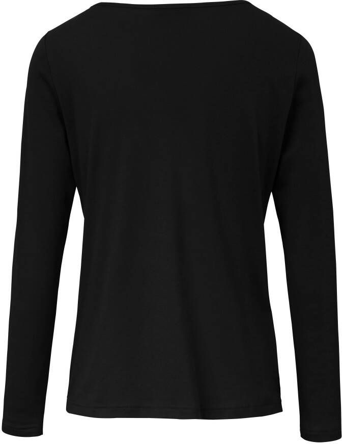 Efixelle Shirt 100% katoen lange mouwen Van zwart