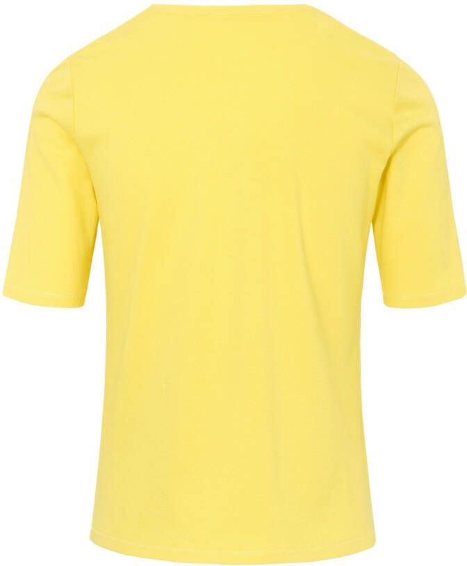 Peter Hahn Shirt 100% Pima Cotton ronde hals Van geel
