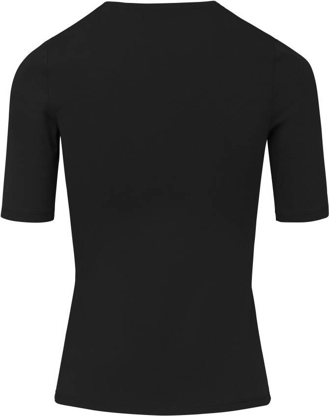 Peter Hahn Shirt 100% Pima Cotton ronde hals Van zwart