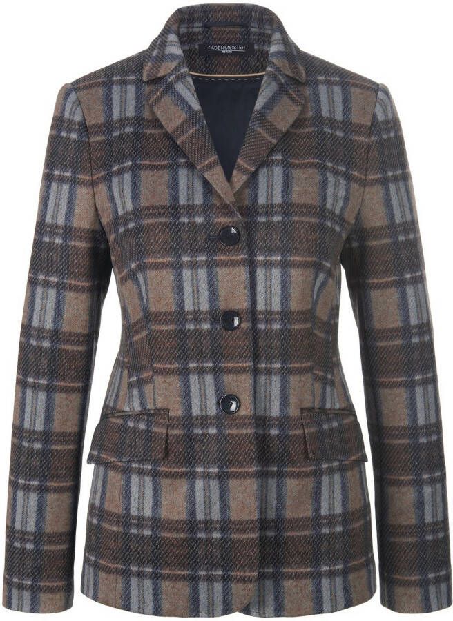 Fadenmeister Berlin Jersey blazer ruitdessin Van blauw