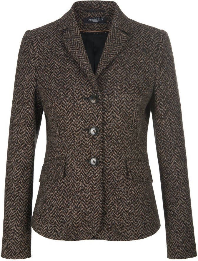 Fadenmeister Berlin Jersey blazer visgraatprint Van multicolour