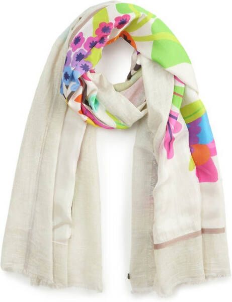 Fraas Sjaal bloemmotieven Van beige