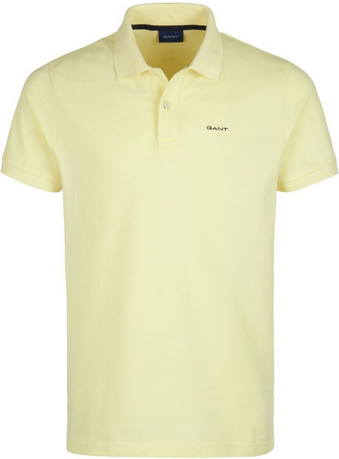 Gant Gele poloshirt met korte mouw Yellow Heren