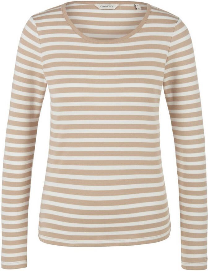GANT Shirt ronde hals jersey Van beige