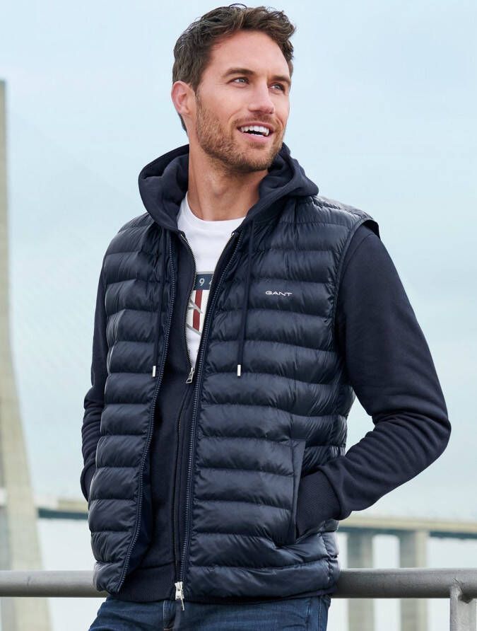GANT Watté-bodywarmer collegekraag Van blauw
